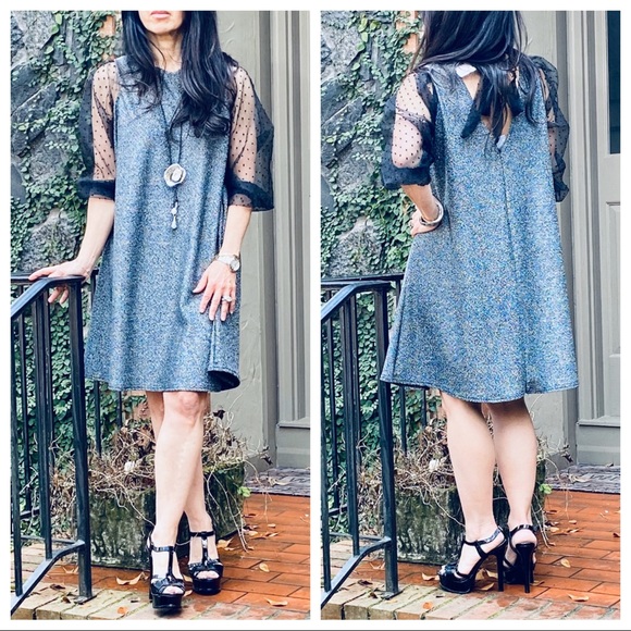 ✨LAST ONE ✨MADE IN ITALY✨Chic sparkly swing dress - Picture 5 of 6